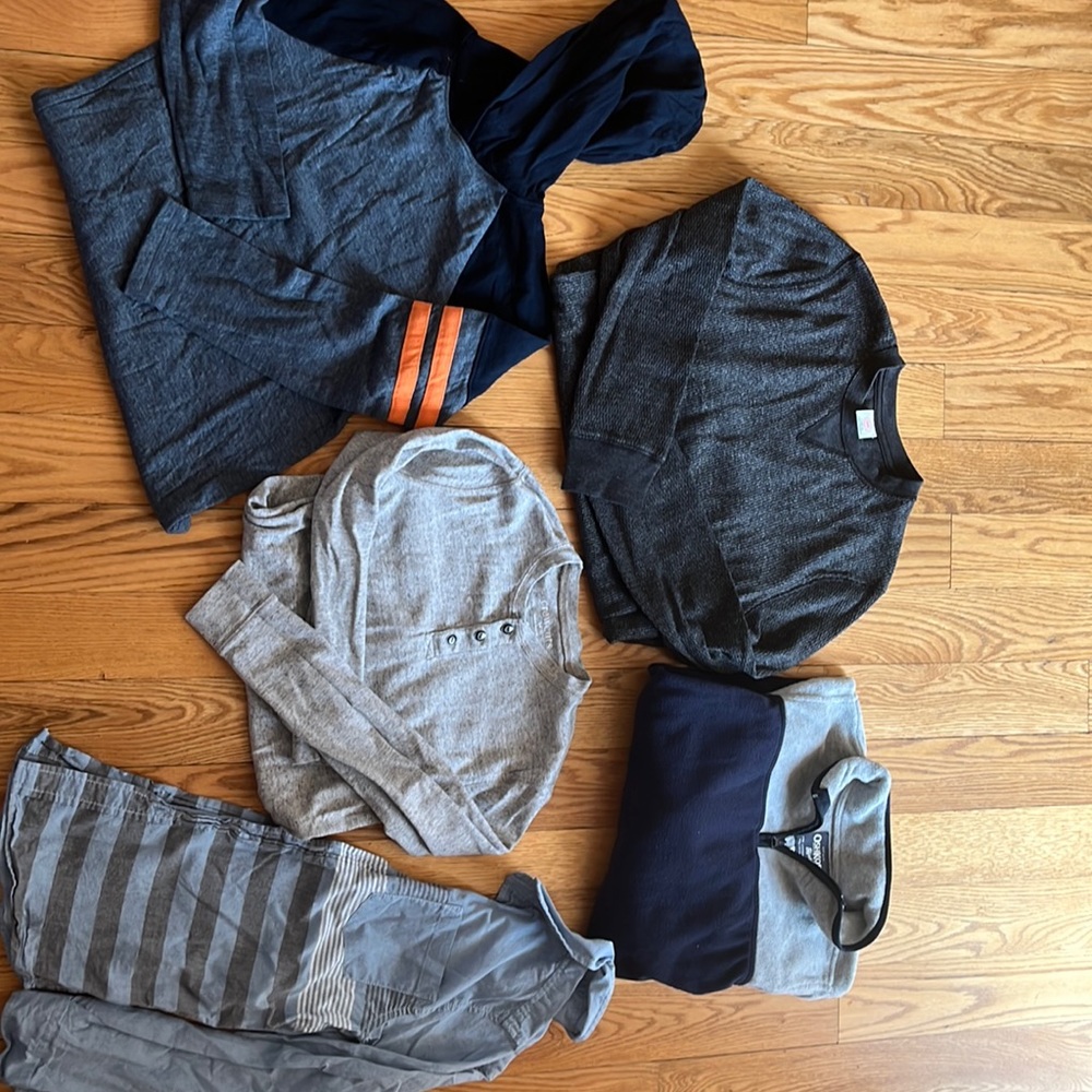 Fall boys bundle (hoodie, half-zip, button down, wafffle shirt)